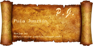 Puia Jusztin névjegykártya